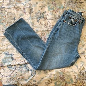 Ultra high rise ankle straight jeans